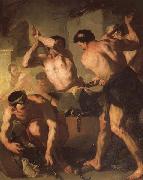 Luca Giordano Vulcan's Forge oil